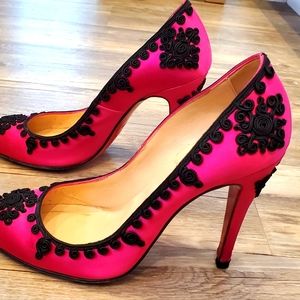 Used Christian Louboutin Satin Heels Size 38